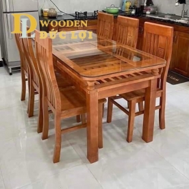 Bộ bàn gỗ sồi  6 ghế 
