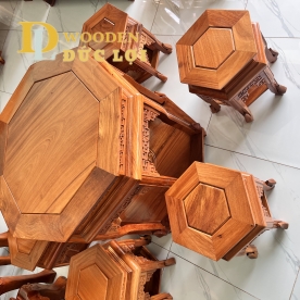 Bộ ghế  lục lăng gỗ gõ đỏ 