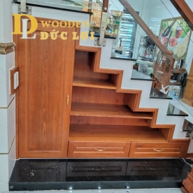 tủ gầm cầu thang gỗ sồi