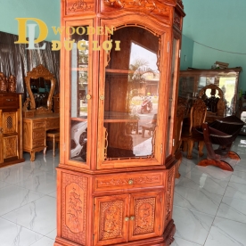 TỦ RƯỢU GỖ HƯƠNG ĐÁ góc 70 phủ bì ngang 109 x cao 210 