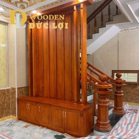 Vách trang trí gỗ Gõ Đỏ