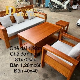 Sofa gỗ căm xe màu tự nhiên