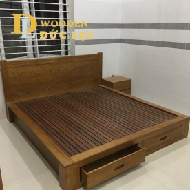 giường gỗ sồi hàng đặt  180x200